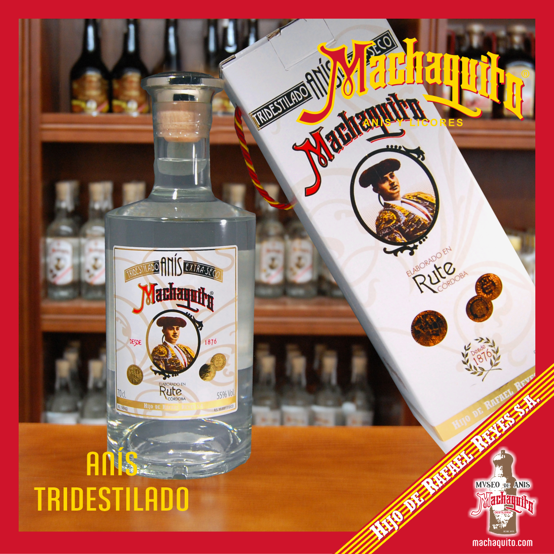 ANÍS MACHAQUITO EXTRA SECO TRIDESTILADO 55º % Vol.