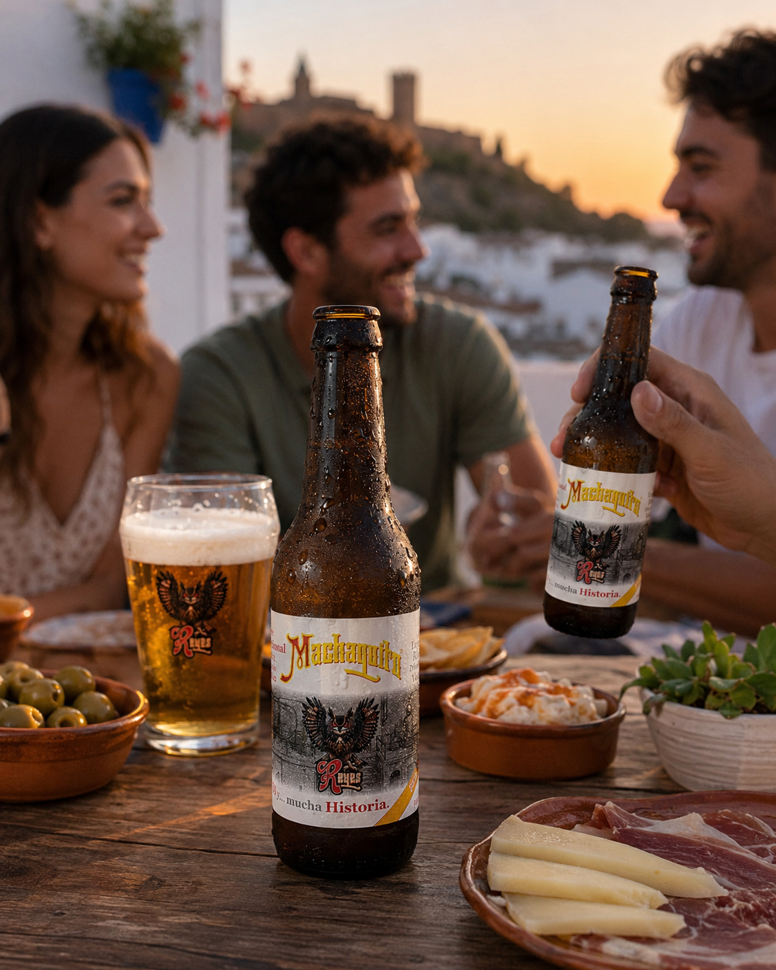 La Pócima Prohibida al atardecer con el castillo de fondo